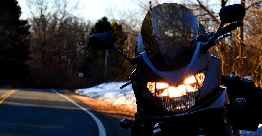 motorcycle in the winter