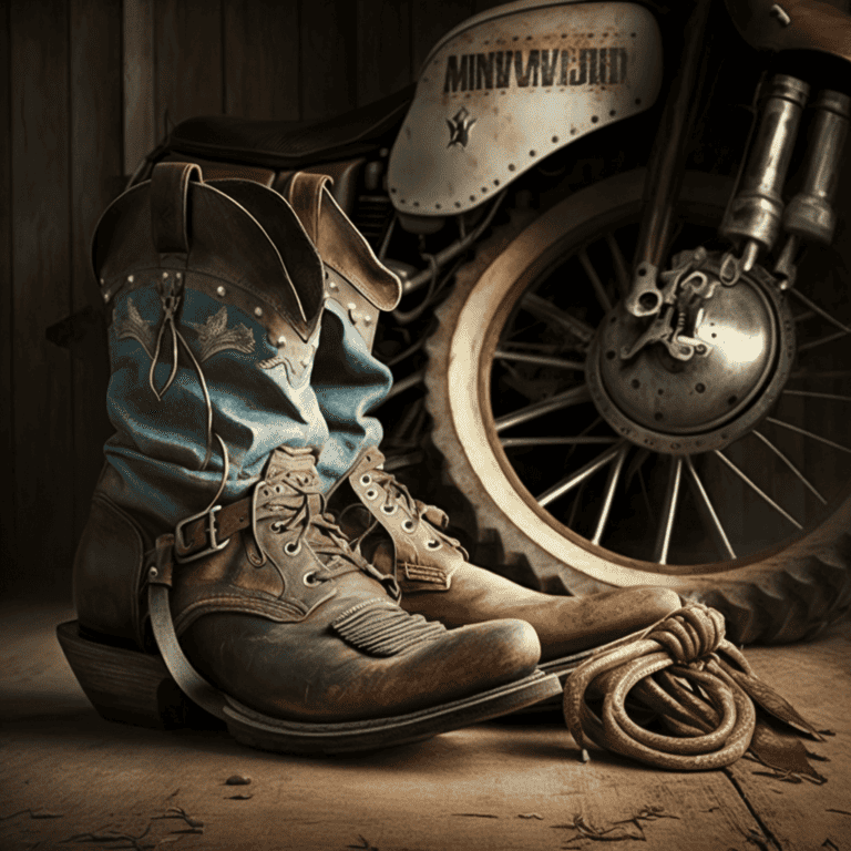 Riding a Motorcycle with Cowboy Boots