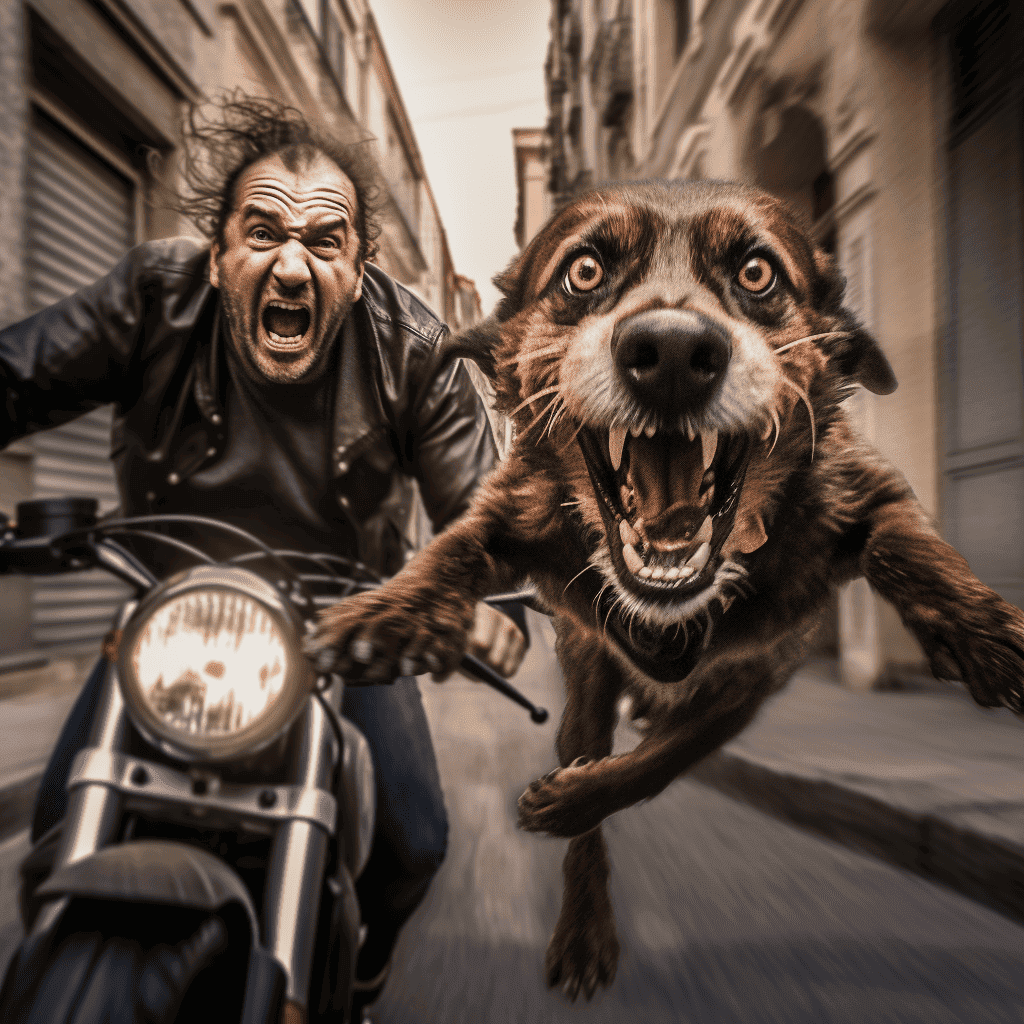 what to do if a dog is chasing your motorcycle