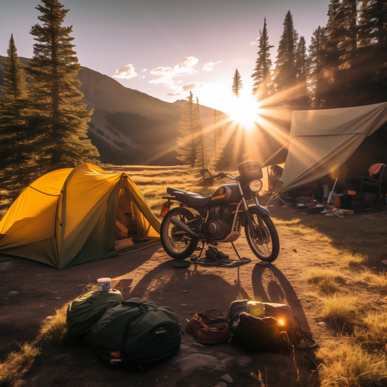 Nice Moto-camping view in a national park