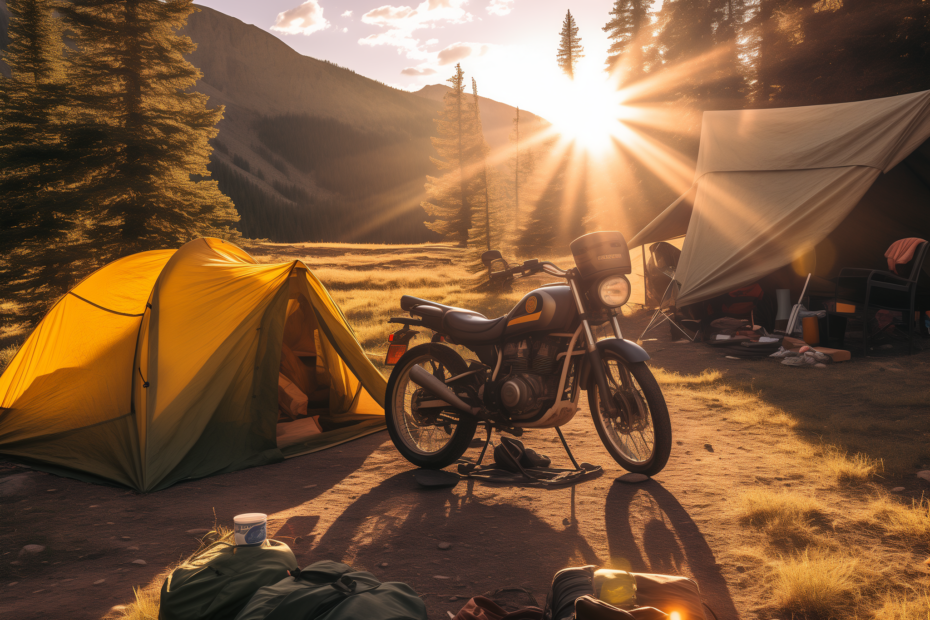 Nice Moto-camping view in a national park